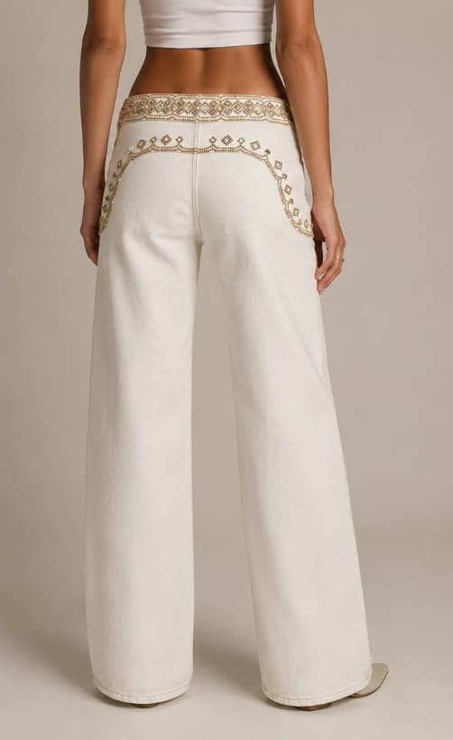 SAVELA 001 — Embroidered Yoke Jean, back view