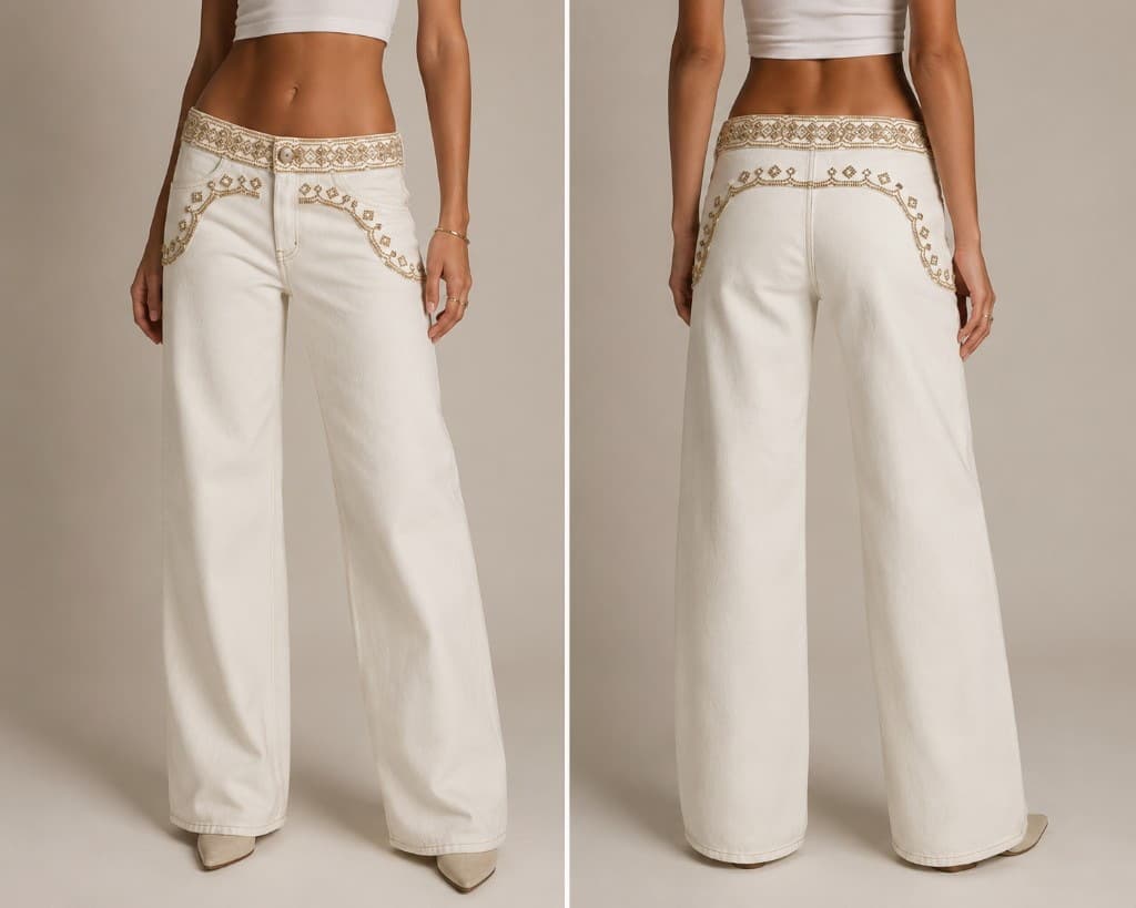 SAVELA 001 Embroidered Yoke Jean